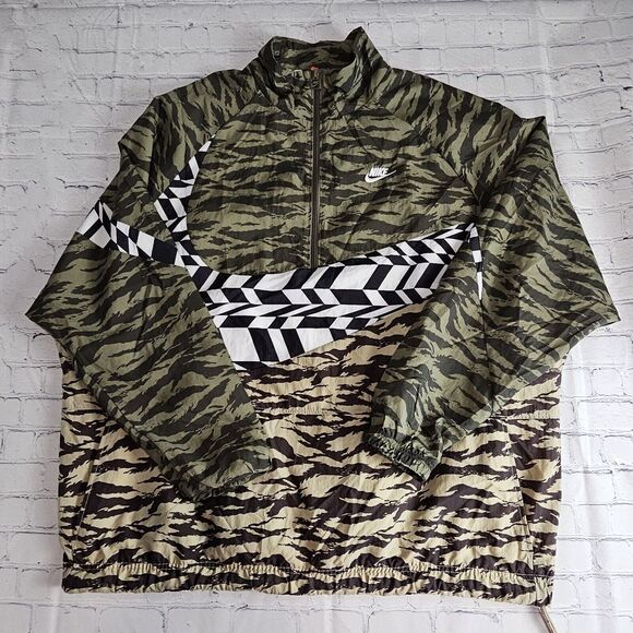 Nike AOP SWOOSH Vaporwave XL Jacket1/2 Zip Woven Pullover Packable Patchwork